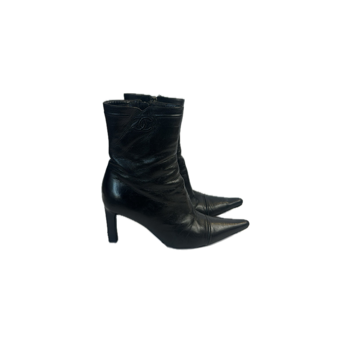 Chanel Leather Calfskin Black Boots
