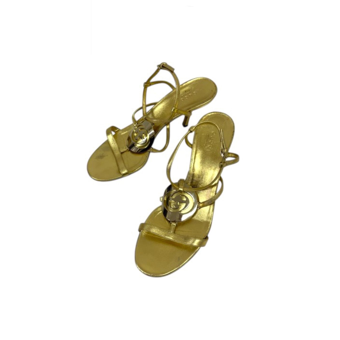 Gucci Tom Ford Gold Leather Heels