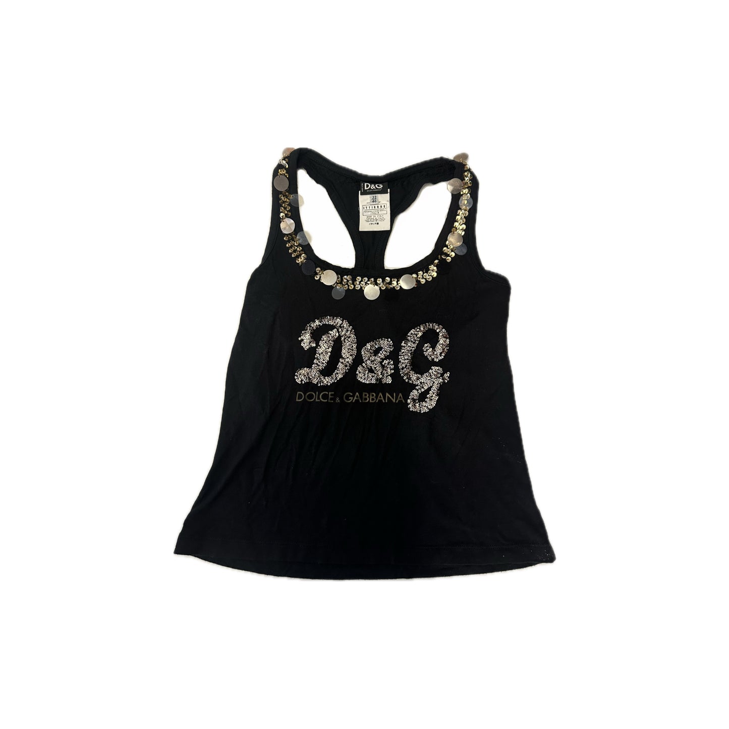 Dolce & Gabbana Sequin Logo Tank Top