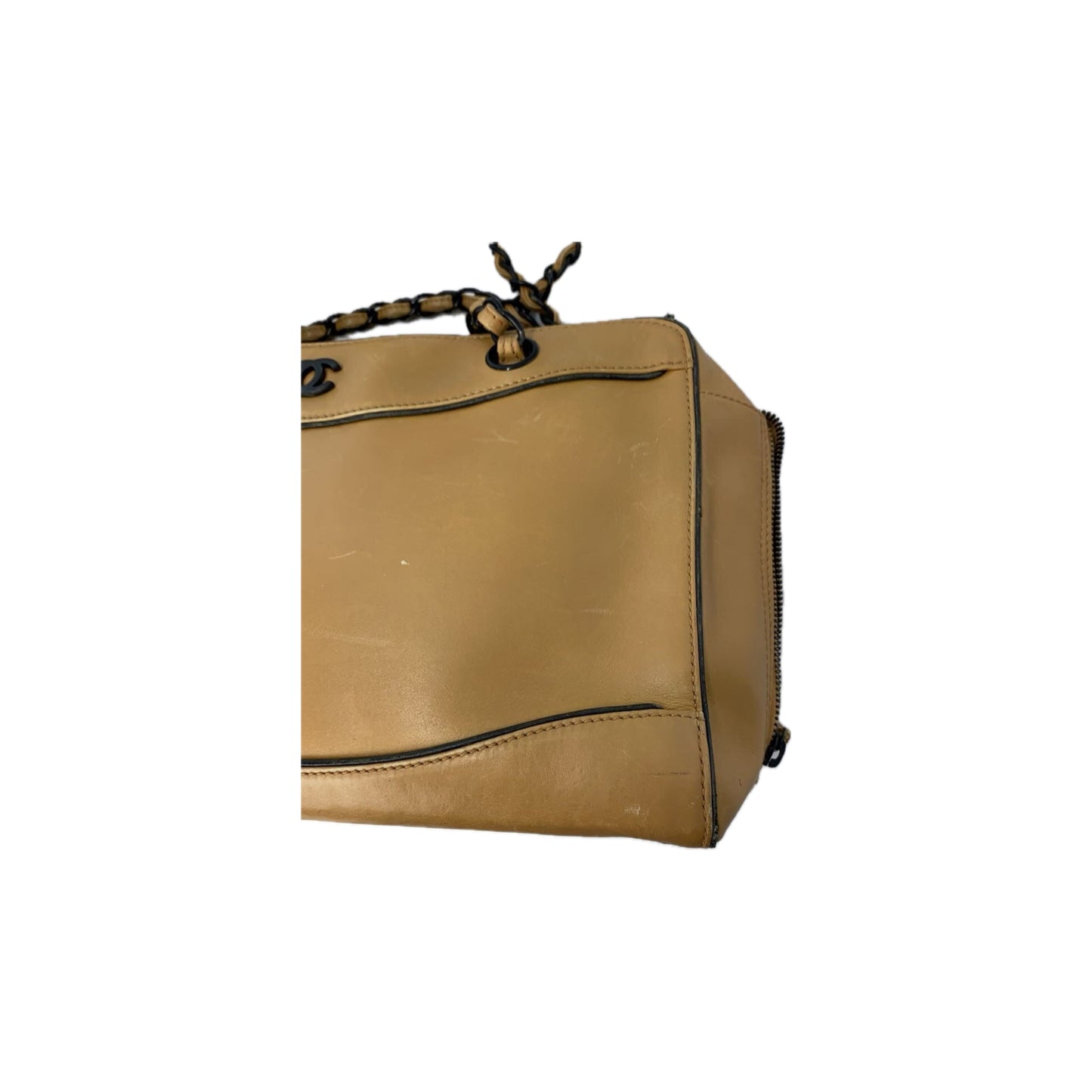 Chanel Beige Calfskin Leather Bag