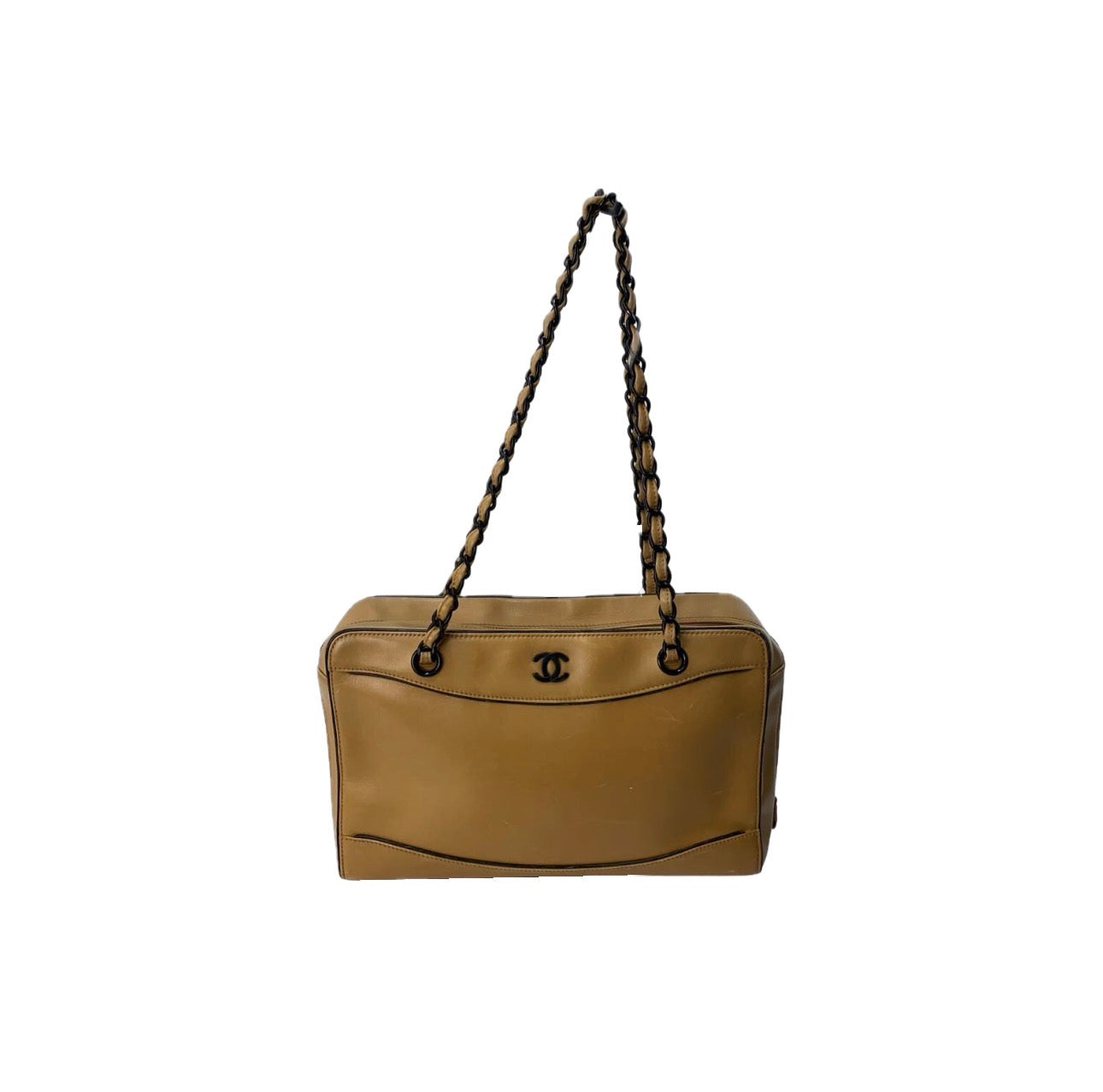 Chanel Beige Calfskin Leather Bag