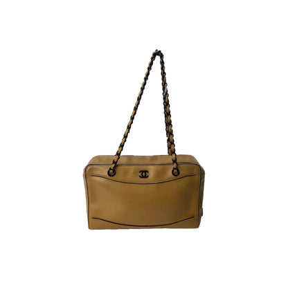 Chanel Beige Calfskin Leather Bag