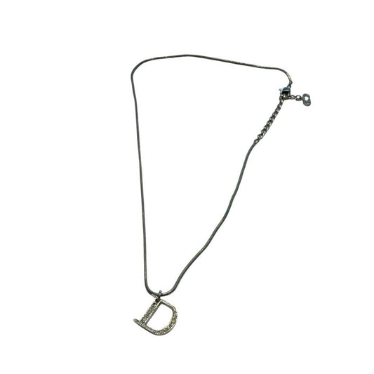 Christian Dior Silver Logo Necklace